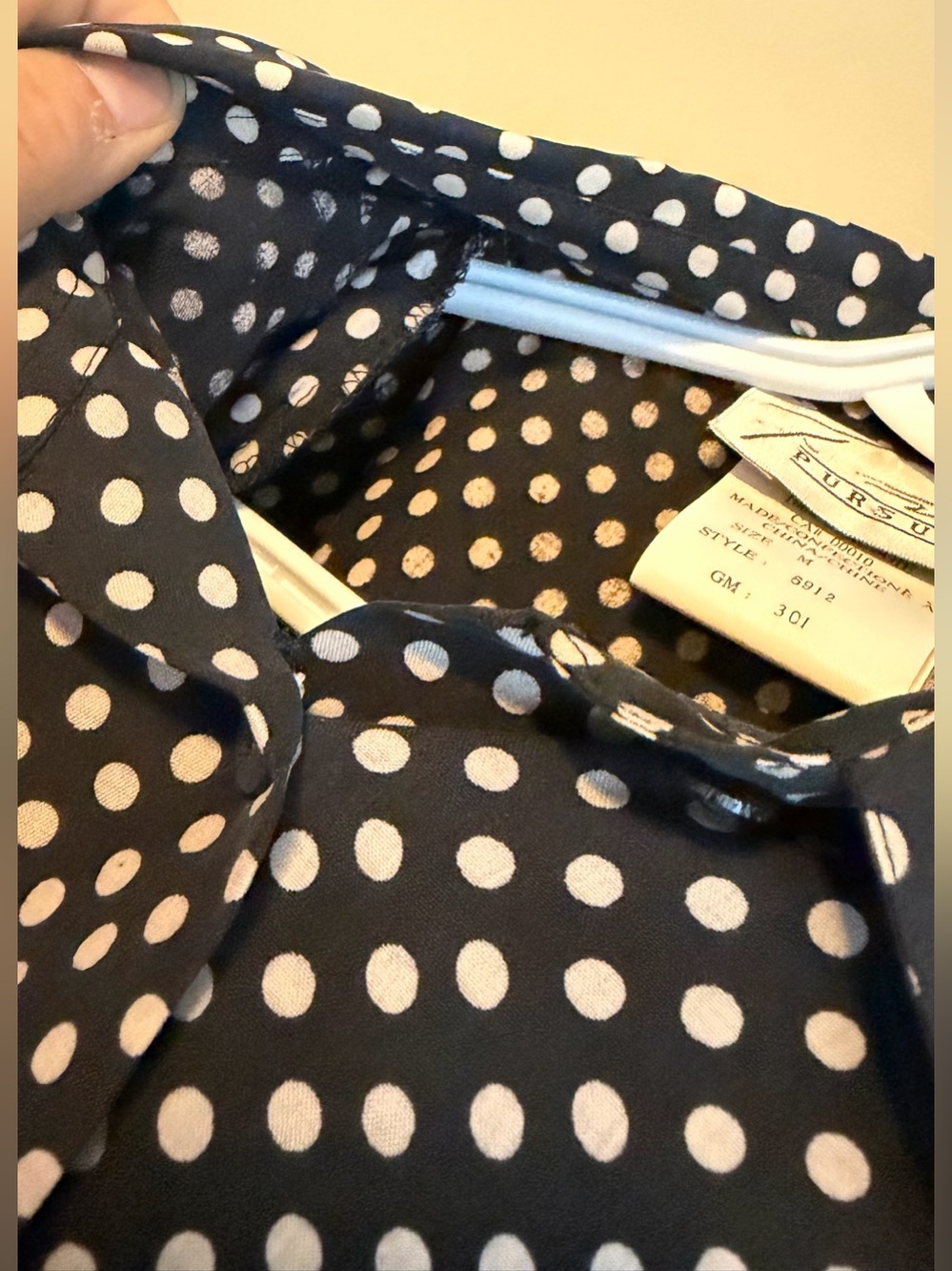 Vintage 90’s 100% Silk Pursuits Polka Dot Button Down - Picture 8 of 11